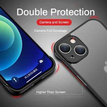 LOVECOM brez okvirjev Ultra Slim Case Za iPhone 14 13 11 12 Pro Max X XR XS 7 8 Plus Mat Težko Akril Nazaj Shockproof Odbijača 4