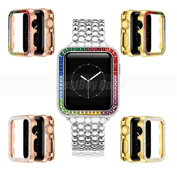 Luksuzni Diamant, Cirkon Kritje velja za Apple Watch 6 5 4 40 mm 44 Ženska Nakit Zaščitna Primerih za iWatch Series 3 2 42mm 38 mm