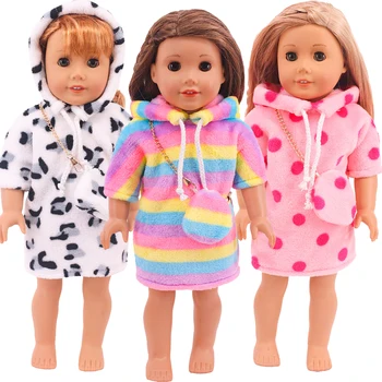 Lutka Obleko Plišastih Obleko Krava Vzorec Bela Pegasti Krilo Za 43 Cm Rojen Baby Doll,16-18 Palčni American Dekle Lutke Igrače Za Dekleta