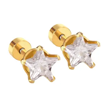 LUXUKISSKIDS iz Nerjavečega Jekla Otroci Gold Uhani Star Kristalno Stud Earings Za Ženske, Modni Nakit pendientes brincos piercing