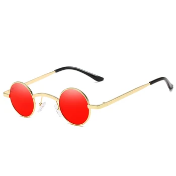 Majhne Okrogle Steampunk sončna Očala Moški Ženske Kovin, Oblikovalec blagovne Znamke sončna očala Retro Vintage Visoke Kakovosti oculos de sol