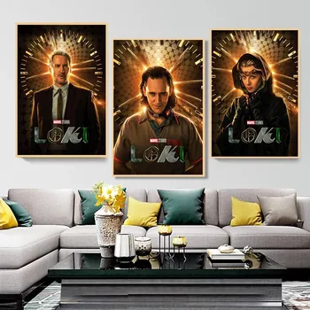 Marvel 2021 Loki Sezona 1 Hit TV Serije Propagandni Plakat Tom Hiddleston Wall Art Slikarsko Platno Natisni Slike Doma Dekoracijo 1