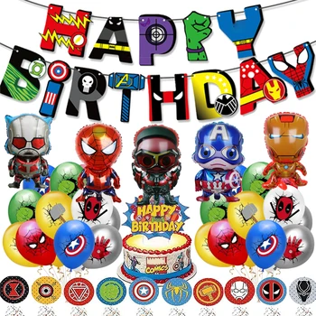 Marvel Spiderman, Hulk, Iron Man, Stranka Baloni Happy Birthday Transparenti Baby Tuš Rojstni Decors Fant, Otroci, Otroci Igrače 0