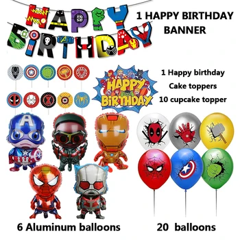 Marvel Spiderman, Hulk, Iron Man, Stranka Baloni Happy Birthday Transparenti Baby Tuš Rojstni Decors Fant, Otroci, Otroci Igrače 1