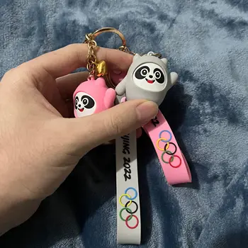 Maskota Keychain Risanka Srčkan Silikonski Panda Lutka Keyholder Moda Ustvarjalne Avto Ključ Obesek Vrečko Čar Dekleta Keyring Dodatki 2