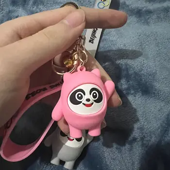 Maskota Keychain Risanka Srčkan Silikonski Panda Lutka Keyholder Moda Ustvarjalne Avto Ključ Obesek Vrečko Čar Dekleta Keyring Dodatki 4