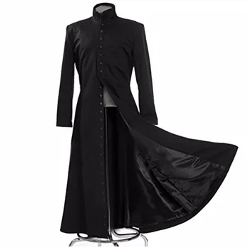 Matrika Cosplay Prilagojene Black Cosplay Kostum Neo Coat Jarek Le Plašč ženska moški dekleta fantje unisex Cos oblačila 11