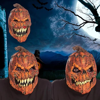 Maškarada Karneval Pustne Maske Za Noč Čarovnic Grozo Spremembo Pumpkin Head Dekoracijo Pumpkin Head Demon Maska Iz Lateksa