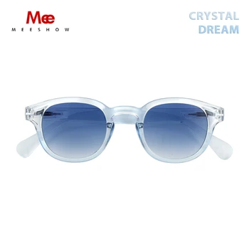 Meeshow Design 2023 Moški Ženske Retro sončna Očala Mode crystal Design, Okrogle Okvir 100% UV Zaščito, Najlon Leče, sončna očala