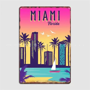 Miami Letnik Plakat Plakat Kovinske Plošče, Plošče Kino Garaža Klasičen Kino Tin Prijavite Plakat 0