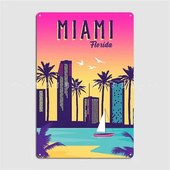 Miami Letnik Plakat Plakat Kovinske Plošče, Plošče Kino Garaža Klasičen Kino Tin Prijavite Plakat 1