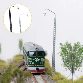 Mikro Merilu 1:87 Lučka Model HO Železniške Led Lamppost Diorama Materialov, zaradi Česar Diy Pesek Tabela Stavbe Postavitev Scene