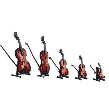 Mini Mini Violino Model Replika Stojalo Primeru Mini Glasbeni Instrument, Okraske za Dom, Pisarno Namizno Dekoracijo