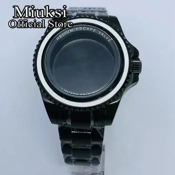 Miuksi 44 mm black watch primeru, safirno steklo fit NH35 NH36 ETA2824 2836 Miyota8215 Mingzhu DG2813 3804 PT5000 gibanja 1