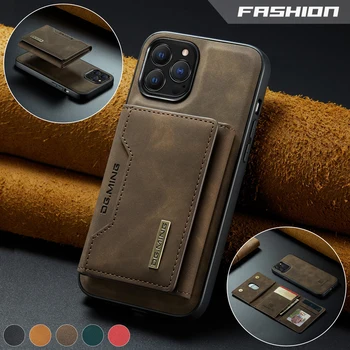 Moda Luksuzni Pametni Telefon Primeru Za Iphone 11 12 14 Pro Max 13 Mini 5G XR X XS 7 8 Plus Prvotni Načrt Kartico Žep Usnjena torbica 0