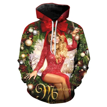 Moški-oblačila 2021 Božič Mariah Carey Merry Xmas 2 U Moda 3D Tiskanih Hoodies Men je Kul, Pop Ha Y2K Otroci Vrh