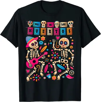 Moški Oblačila Dia De Los Muertos Dan Mrtvih Mehiški Okostje Ples Majica s kratkimi rokavi Ženske Hombre Estetske Natisni T-shirt Camisetas