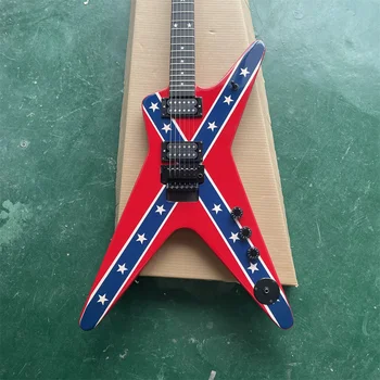 Na Zalogi Klasična Rdeča Nacionalno Zastavo Električna Kitara Palisander Fingerboard Basswood Telesa In Vratu Kitare Guitarra 2