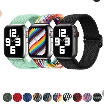 Najlon Pleteni Trak za Apple Watch ultra 8 7 6 5 4 iWatch Band 49 mm 45 mm 41mm 44 40 42 38 mm Elastike zapestnica solo zanke pasu