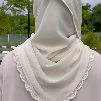 Najnovejše Hidžab 2022 Po Meri Bombaž Voile Vezenje Pashmina Šal Šal Blagovne Znamke Hidžab Veils Lep Velik Velikost Za Ženske