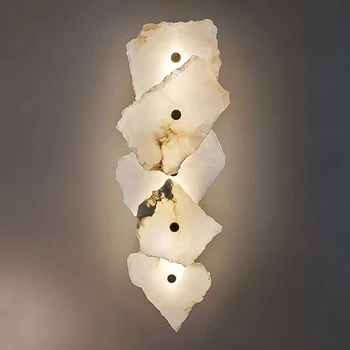 Naravni Marmor LED Stenska Svetilka Baker Luksuzno Novost Razsvetljavo Rov Za Spalnice, Dnevna, Jedilnica Soba Stenski Dekor Sodobne Art Design