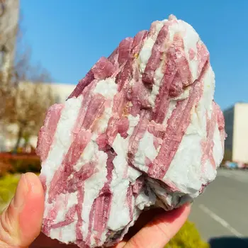Naravno Roza Turmalin Rock Energije Mineralni Kamen Kristali Kremena Akvarij Dekoracijo Doma Okraski, Pisarniški Pribor