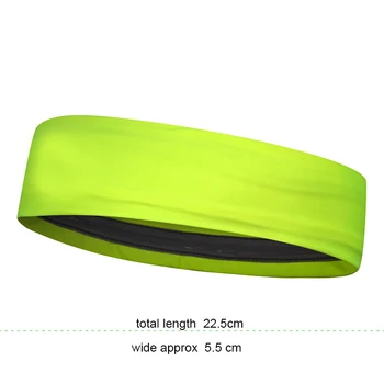 Neon rumena Udobno športno prostem elastično barvo glavo Sweatband Šport naglavni Trak z reflektivni natisnjeni logotip pokrivala
