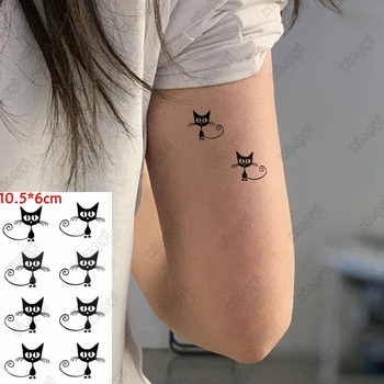 Nepremočljiva Začasni Tattoo Nalepke Luštna Mačka Veverica Živali Flash Tattoo, Otroke, Ženske, Majhne Ribe Body Art Ponaredek Tatto Moških Otroci