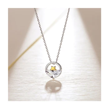 New vroče prodajo žensk srebrne barve jasno spomladi star, ki spadajo obesek sveže ogrlica modni trend nakit darilo XL362