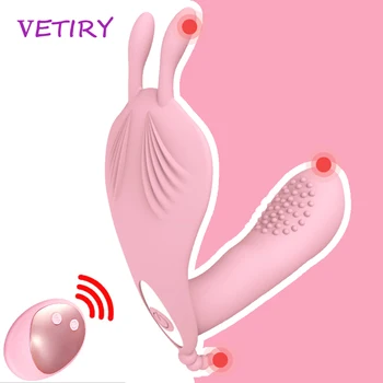 Nosljivi Dildo Metulj Vibrator Daljinski upravljalnik Sex Igrače za Žensko G Spot Klitoris Vagine, Spodbujanje Ženskega Orgazma Masturbacija