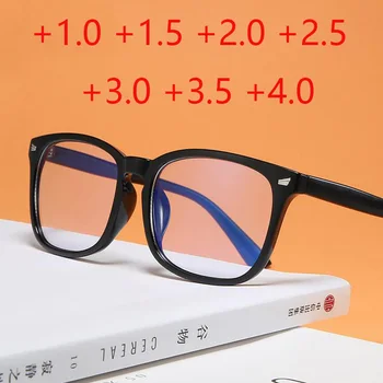 Nov Kvadratni Obravnavi Očala Moški Ženske Modni Presbyopia Očala Dioptrije +1.0 +1.5 +2 + 2.5 +3 +3.5 +4