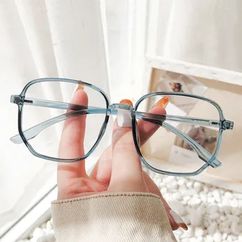Nova Moda Prevelik Očala za Ženske Kvadratni Plastični Očal Okvir Očal Pregledna, Jasno Objektiv Retro Očala za Kratkovidnost