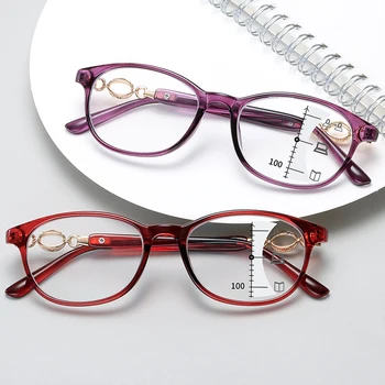 Nova Moda Progresivna Multifokalna Obravnavi Očala Ženske Anti-modra Svetloba Očala na Recept Očala Dioptrije +1.0 +4.0 1