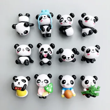 Nove Tri dimenzionalni Panda Magnetni Prilepite Pade-odporne Hladilnik Dekoracijo Srčkan Magnetov za Hladilnik
