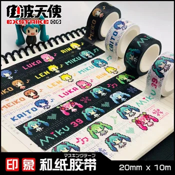 Novi Anime Vocaloid Risanka Miku Washi Tape Papir, Nalepke, Dekorativne Lepilo Manga Srčkan Diy Scrapbooking Scotch Etikete, Tiskovine