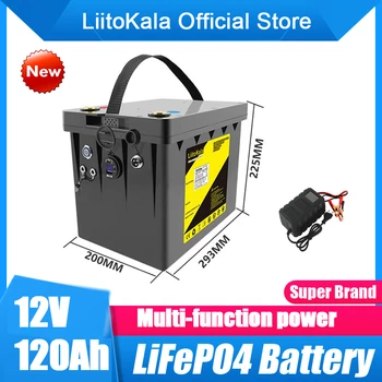 Novo LiitoKala 12V 120Ah LiFePO4 Baterije 12.8 V Moč Ssupply, Vgrajen vmesnik Bluetooth Protection Board, Multi-funkcijo Exchange Plug