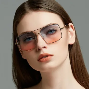 Novo Prevelik Kvadratnih Ženska Sončna Očala Luksuzne Blagovne Znamke Oblikovalec Okvir Pregleden Gradient Sončna Očala Ženski Oculos De Sol Feminino