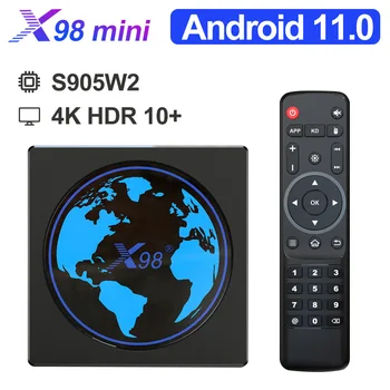 Novo x98mini 5g dual band Android 11.0 TV box omrežja igralec s905w2 4K HD Smart TV polje sprejemnikov iptv