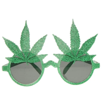 Novost Bleščice Zelenih Listov Sončna Očala Smešno Eye Glasses Fancy Stranka Obleko Gor Rekviziti