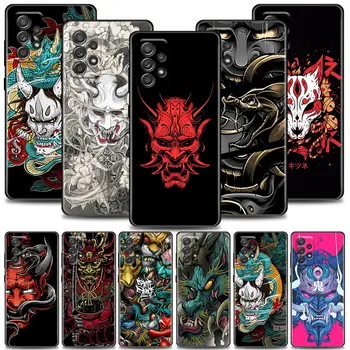 Ohišje Za Samsung Galaxy A72 A52 A53 A71 A91 A51 A42 A41 Opomba 20 Ultra 8 9 10 Plus Primerih Kritje Samurai Oni Masko Dragon Tattoo Umetnosti 0
