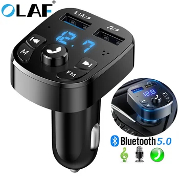 Olaf Avto Hitro Polnilnik FM Oddajnik Bluetooth 5.0 Prostoročni Brezžični Avto Dvojno USB Avto Polnilec Avto Radio Modulator MP3 Adapter