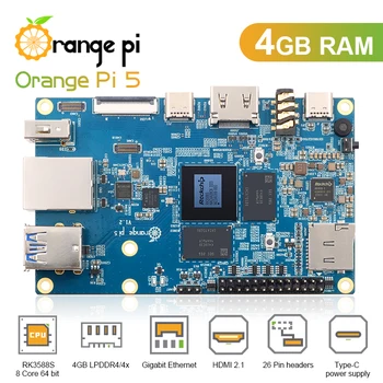Oranžna Pi 5 4 GB RK3588S,PCIE Modul Zunanje WiFi+BT,SSD Gigabit Ethernet En potovalni Računalnik, da Zaženete Android Debian OS