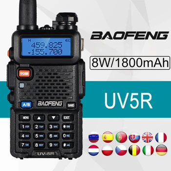 Original Baofeng Walkie Talkie Uv-5r Dualband dvosmerni Radijski VHF/UHF 136-174MHz 400-520MHz FM Prenosni oddajnik in Sprejemnik z Slušalka 0