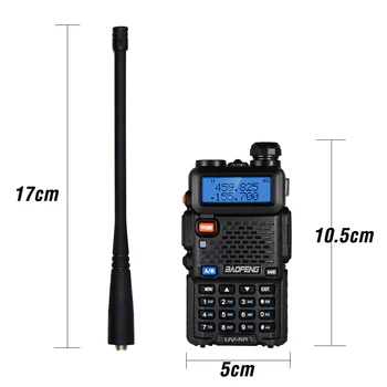 Original Baofeng Walkie Talkie Uv-5r Dualband dvosmerni Radijski VHF/UHF 136-174MHz 400-520MHz FM Prenosni oddajnik in Sprejemnik z Slušalka 1