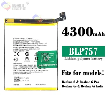 Original Baterija Telefona BLP757 za Nasprotnega Realme 6 RMX2001 6S 6Pro RMX2061 Pro Zamenjava Baterije za Baterije 4300mAh