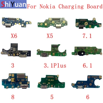Originalno Polnjenje prek kabla USB Priključek Odbor Deli Flex Kabel Za Nokia 3 3.1 5 6 X5 7.1 6.1 8 8 Sirocco 9 tehnologijo pureview