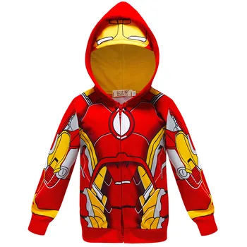 Otrok Marvel Iron Man Hoodie Plašč Fantje Pomlad Jesen, Hladen Junakov Risanke Majica Otroci SpiderMan Cosplay Hooded Suknjič 3
