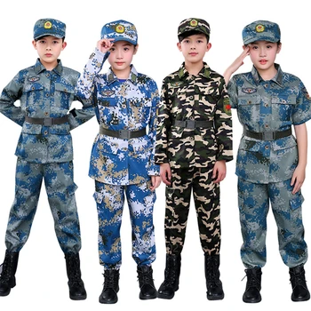 Otrok Prikrivanje Vojaških Uniform Za Otroke Taktično Usposabljanje Za Boj Proti Poletni Tabor Kostume Fant Posebne Sile Vojak Vojske Obleko