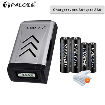 PALO 1,2 V NIMH AAA AA baterija za ponovno Polnjenje+ 1,2 V Inteligentni LCD Usb Polnilec za Baterije Hitro Polnjenje Naprave Za AA AAA Baterije