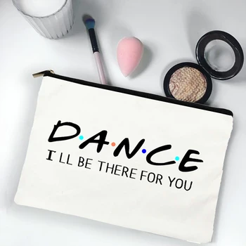 Ples jaz bom Tam za Vas, Ženske, Platno Kozmetični Bag Torbica za Ličila Torbico, Modni Šminka Organizator Dance Učitelj Ženski Darilo